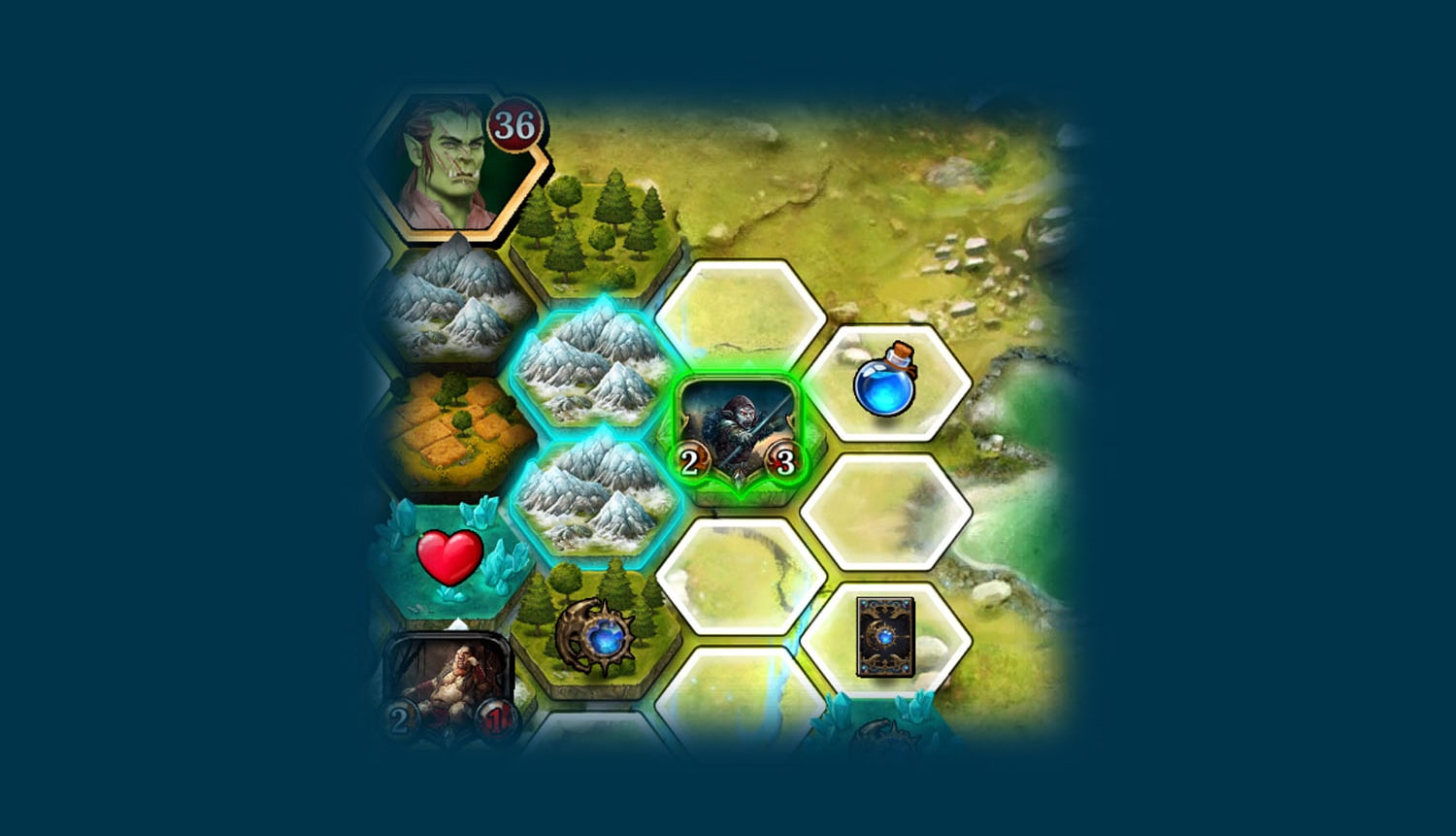 How to move units? Units that were summoned to the game board can be moved. Units can only move through existing lands of both players. Exception to that rule are flying units, which can move over empty hexes. Units can move by 1 hex, unless they have special abilities such as Fast or Flying. 