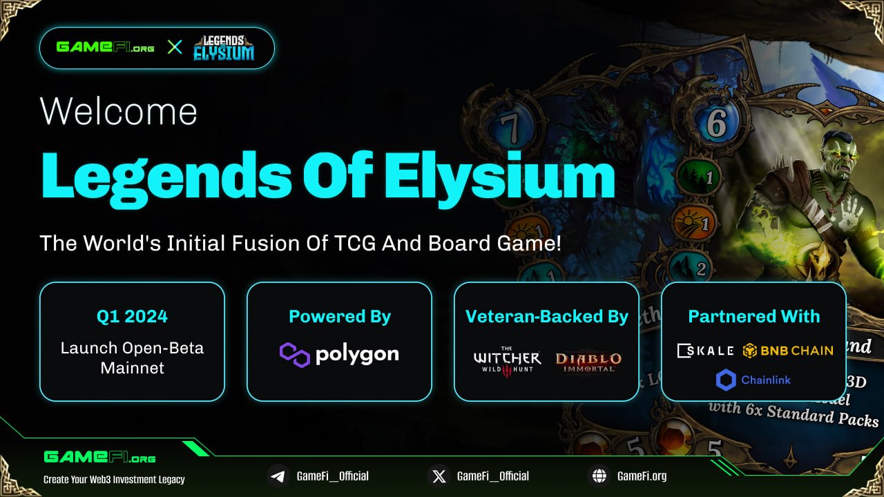 $200,000 IDO on GameFi.org, upcoming Initial DEX Offering (IDO) of Legends of Elysium marks a pivotal moment for enthusiasts and investors alike. GameFi.org, renowned for its comprehensive ecosystem dedicated to blockchain-based gaming and gamified projects, is set to host this much-anticipated event, offering a unique opportunity to be part of a game-changing experience.