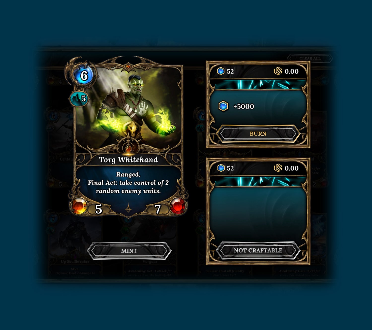 Cards which are not craftable cannot be obtained from card packs, they can only be acquired through limited sales, participation in special events or reaching certain in-game achievements. 